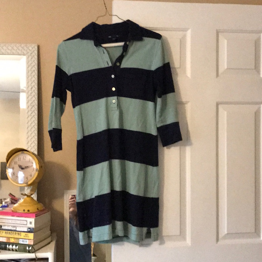 Striped button down dress